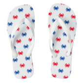 Patriottisch rood wit en blauw krab patroon leuk teenslippers (Voetbed)