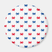 Patriottisch rood wit en blauw krab patroon magneet (Voorkant)