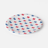 Patriottisch rood wit en blauw krab patroon papieren bordje (Gekanteld)
