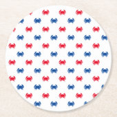 Patriottisch rood wit en blauw krab patroon ronde kartonnen onderzetter (Voorkant)