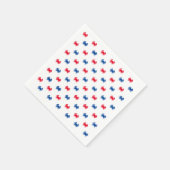 Patriottisch rood wit en blauw krab patroon servet (Hoek)