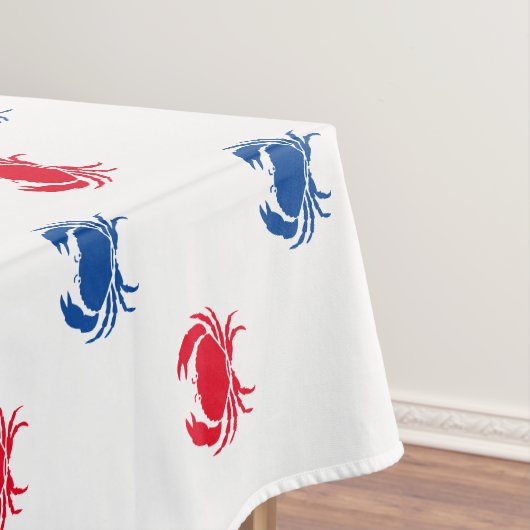 Patriottisch rood wit en blauw krab patroon tafelkleed (Voorbeeld)