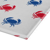 Patriottisch Rood wit en blauw krab patroonglas Snijplank (Hoek)
