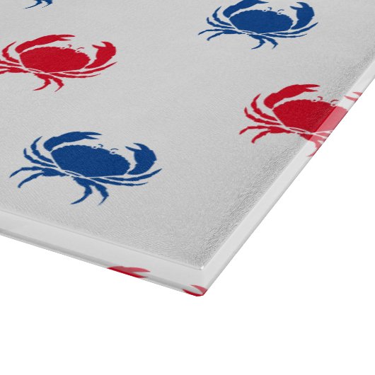 Patriottisch Rood wit en blauw krab patroonglas Snijplank (Hoek)