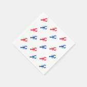 Patriottisch rood wit en blauw kreeftenpapier servet (Hoek)