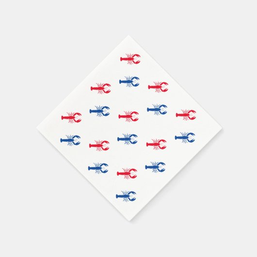 Patriottisch rood wit en blauw kreeftenpapier servet (Hoek)