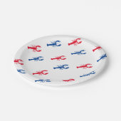 Patriottisch rood wit en blauw kreeftenpatroon papieren bordje (Gekanteld)