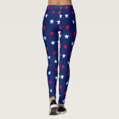 Patriottisch rood wit en blauw marinesurk patroon leggings (Achterkant)