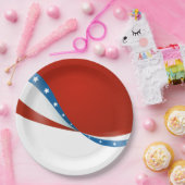 Patriottisch Rood Wit en Blauw met Sterren Papieren Bordje (Feest)