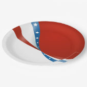 Patriottisch Rood Wit en Blauw met Sterren Papieren Bordje (Gekanteld)