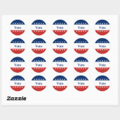 Patriottisch rood wit en blauw met sterren Stemmin Ronde Sticker (Vel)