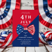Patriottisch rood wit en blauw op 4 juli kaart