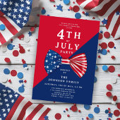 Patriottisch rood wit en blauw op 4 juli kaart