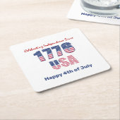 Patriottisch rood wit en blauw op 4 juli kartonnen onderzetters (Schuin)