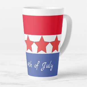 Patriottisch rood wit en blauw op 4 juli latte mok