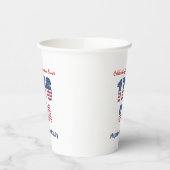 Patriottisch rood wit en blauw op 4 juli papieren bekers (Links)