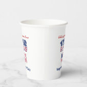 Patriottisch rood wit en blauw op 4 juli papieren bekers (Rechts)