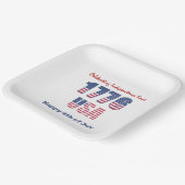 Patriottisch rood wit en blauw op 4 juli papieren bordje (Gebogen)