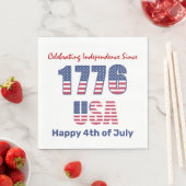 Patriottisch rood wit en blauw op 4 juli servet (Insitu)