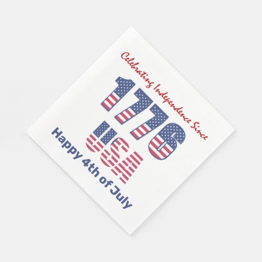Patriottisch rood wit en blauw op 4 juli servet (Hoek)