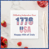 Patriottisch rood wit en blauw op 4 juli servet