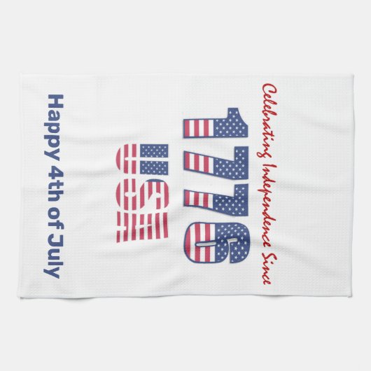 Patriottisch rood wit en blauw op 4 juli theedoek (Horizontaal)