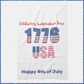 Patriottisch rood wit en blauw op 4 juli theedoek
