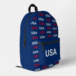Patriottisch rood wit en blauw patroon USA Bedrukte Rugzak