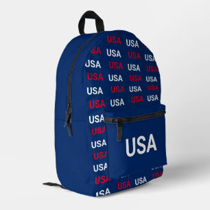 Patriottisch rood wit en blauw patroon USA Bedrukte Rugzak