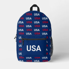 Patriottisch rood wit en blauw patroon USA Bedrukte Rugzak