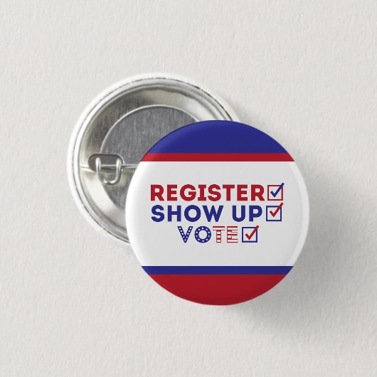 Patriottisch rood, wit en blauw ronde button 3,2 cm (Voorkant /achterkant)