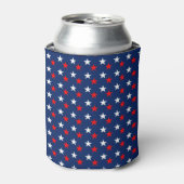 Patriottisch rood wit en blauw staarpatroon blikjeskoeler (Blikje Voorkant)