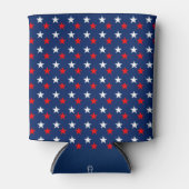 Patriottisch rood wit en blauw staarpatroon blikjeskoeler (Voorkant)