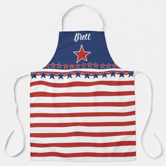 Patriottisch rood wit en blauw, sterren en strepen schort (Voorkant)