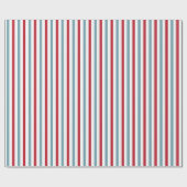 Patriottisch rood wit en blauw Stripe patroon Cadeaupapier (Vlak)