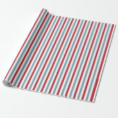 Patriottisch rood wit en blauw Stripe patroon Cadeaupapier (Uitgerold)