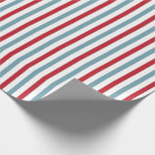 Patriottisch rood wit en blauw Stripe patroon Cadeaupapier (Hoek)