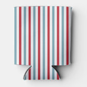 Patriottisch rood wit en blauw Striped Patroon Blikjeskoeler (Voorkant)