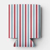 Patriottisch rood wit en blauw Striped Patroon Blikjeskoeler (Achterkant)