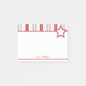 Patriottisch rood wit en blauw Stripes Patroon Post-it® Notes (Voorkant)