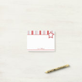 Patriottisch rood wit en blauw Stripes Patroon Post-it® Notes (Op bureau)