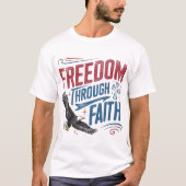 Patriottisch rood, wit en blauw verdrietig geloof t-shirt (Voorkant)