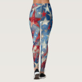 Patriottisch Rood, Wit en Blauw Vierde van juli Leggings (Achterkant)