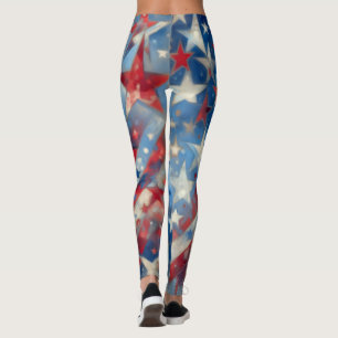 Patriottisch Rood, Wit en Blauw Vierde van juli Leggings