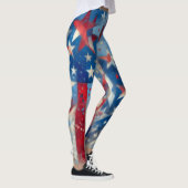 Patriottisch Rood, Wit en Blauw Vierde van juli Leggings (Rechts)