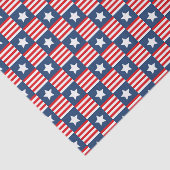 Patriottisch rood, wit en blauw Vlag Patroon Tissuepapier (Detail)