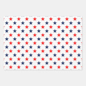 Patriottisch rood, wit en blauw Vlag Stars Patroon Inpakpapier Vel (Voorkant 2)