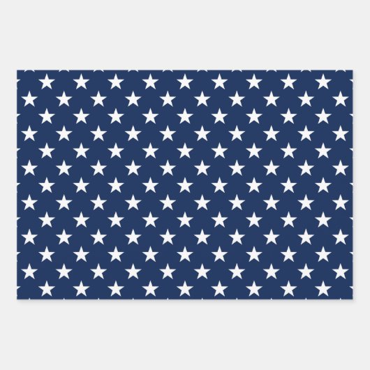 Patriottisch rood, wit en blauw Vlag Stars Patroon Inpakpapier Vel (Voorkant)
