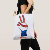 Patriottisch Rood Wit en Blauw Vredesteken Handtas (Dichtbij)