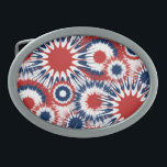 Patriottisch rood wit en blauw vuurwerk gesp<br><div class="desc">Maak een gedurfde patriottische verklaring met deze Made in the USA riemgesp, met een explosief rood, wit en blauw barstpatroon geïnspireerd op het vuurwerk van de vierde juli. Het dynamische ontwerp vangt de energie en opwinding van Amerikaanse feesten, waardoor dit het perfecte accessoire is voor patriottische feestdagen, countryconcerten, rodeo's of...</div>